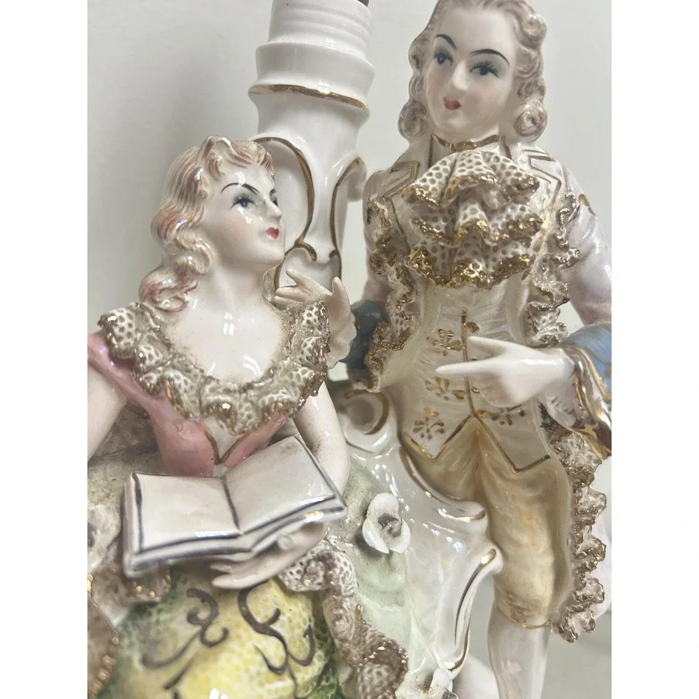 Rare Vintage Made in Japan Antique Porcelain Victorian Lamp Royal Rococco